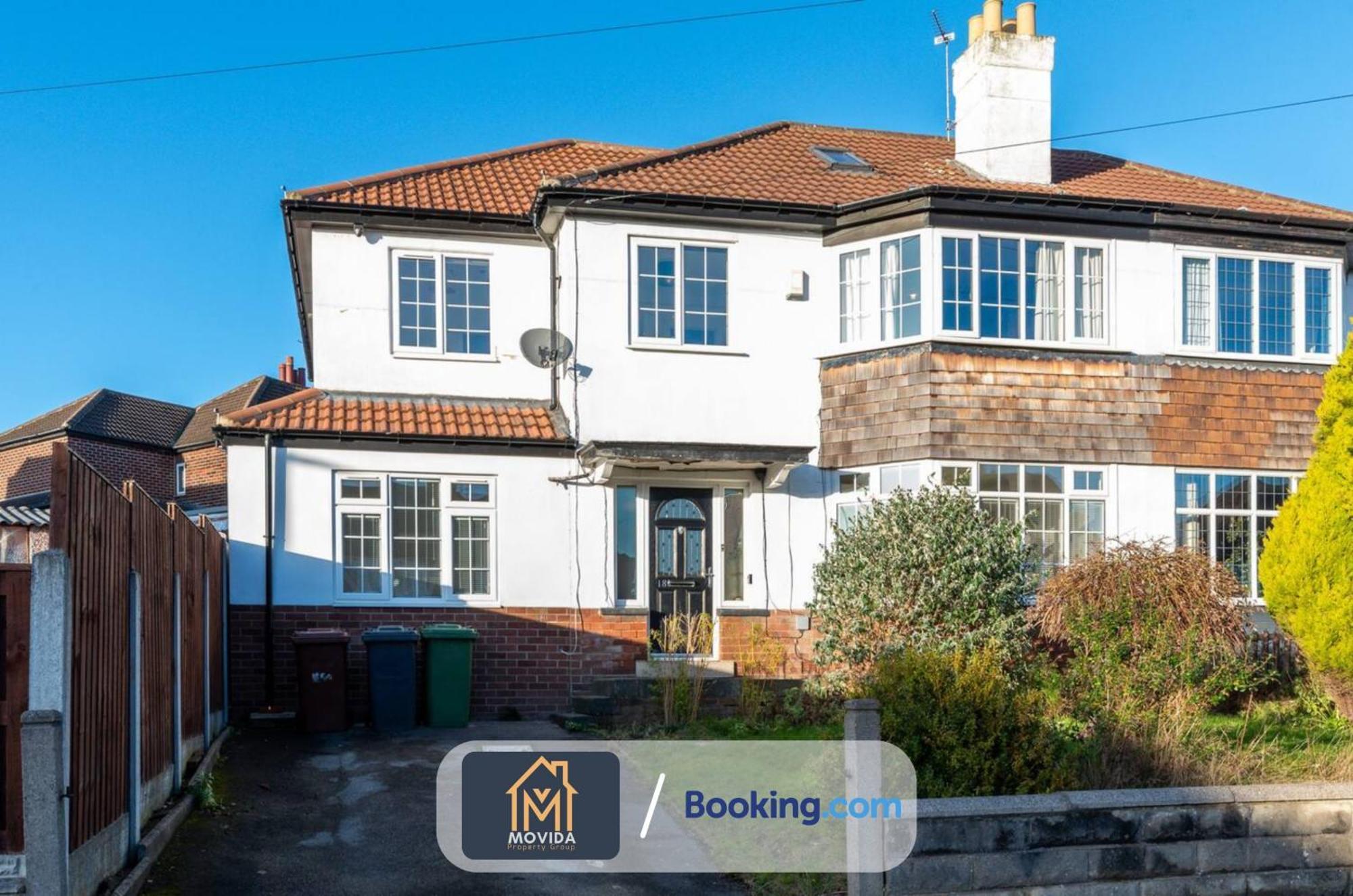 Large Modern 6 Bedroom House By Movida Property Group Short Lets & Serviced Accommodation With Games Room Leeds  Exteriér fotografie